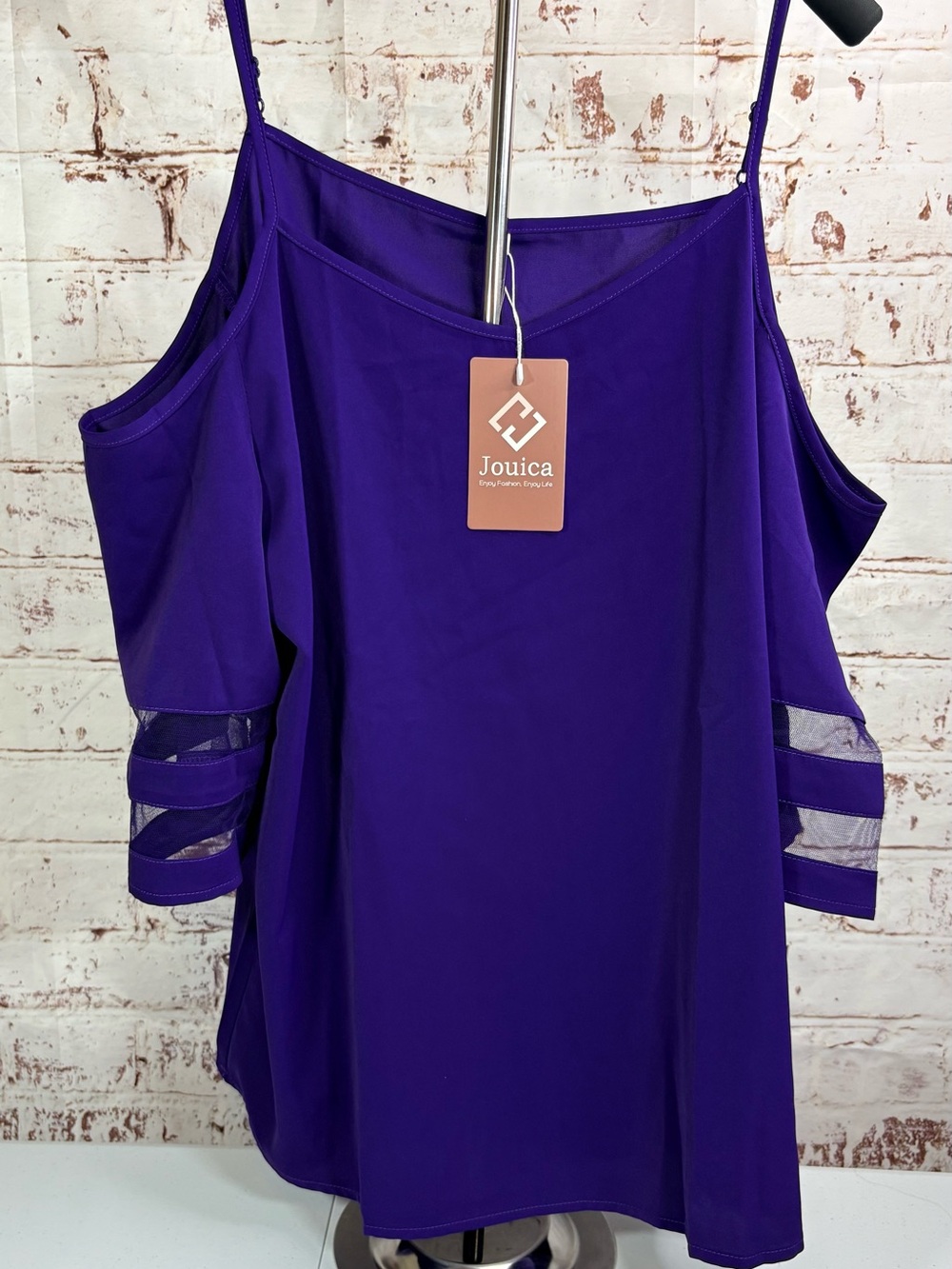 Jouica Purple Cold-Shoulder Women's Blouse